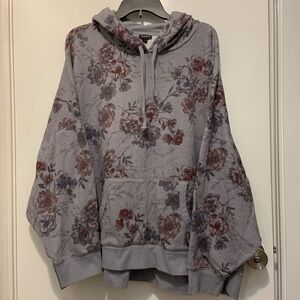 Torrid Gray Floral Hoodie